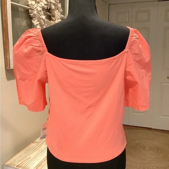 #282 Gorgeous NWT Anthropologie Pink Puff Sleeve Top Size Large - Picture 6 of 10